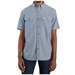 Carhartt Button Down Shirt Mens XL Loose Fit Workwear Chambray Midweight NWT